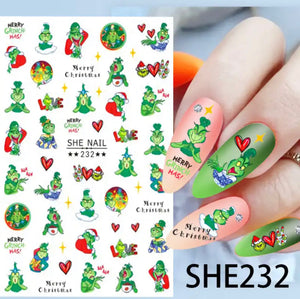 The Grinch Nail Stickers