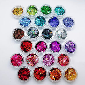 12 pc Sets Chunky Glitter