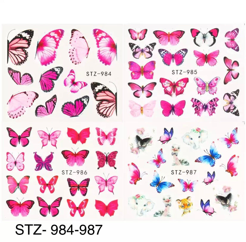 Butterflies Water Color Stickers