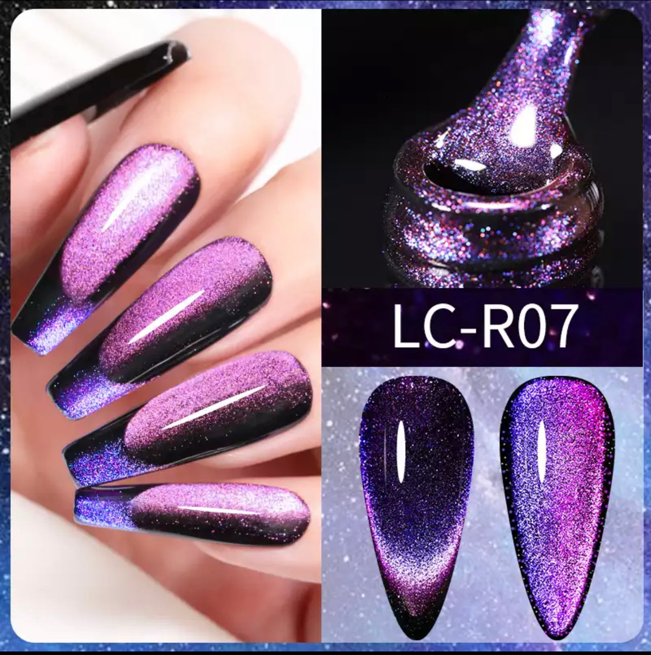 Rainbow Cats Eye Magnetic Gel Polish