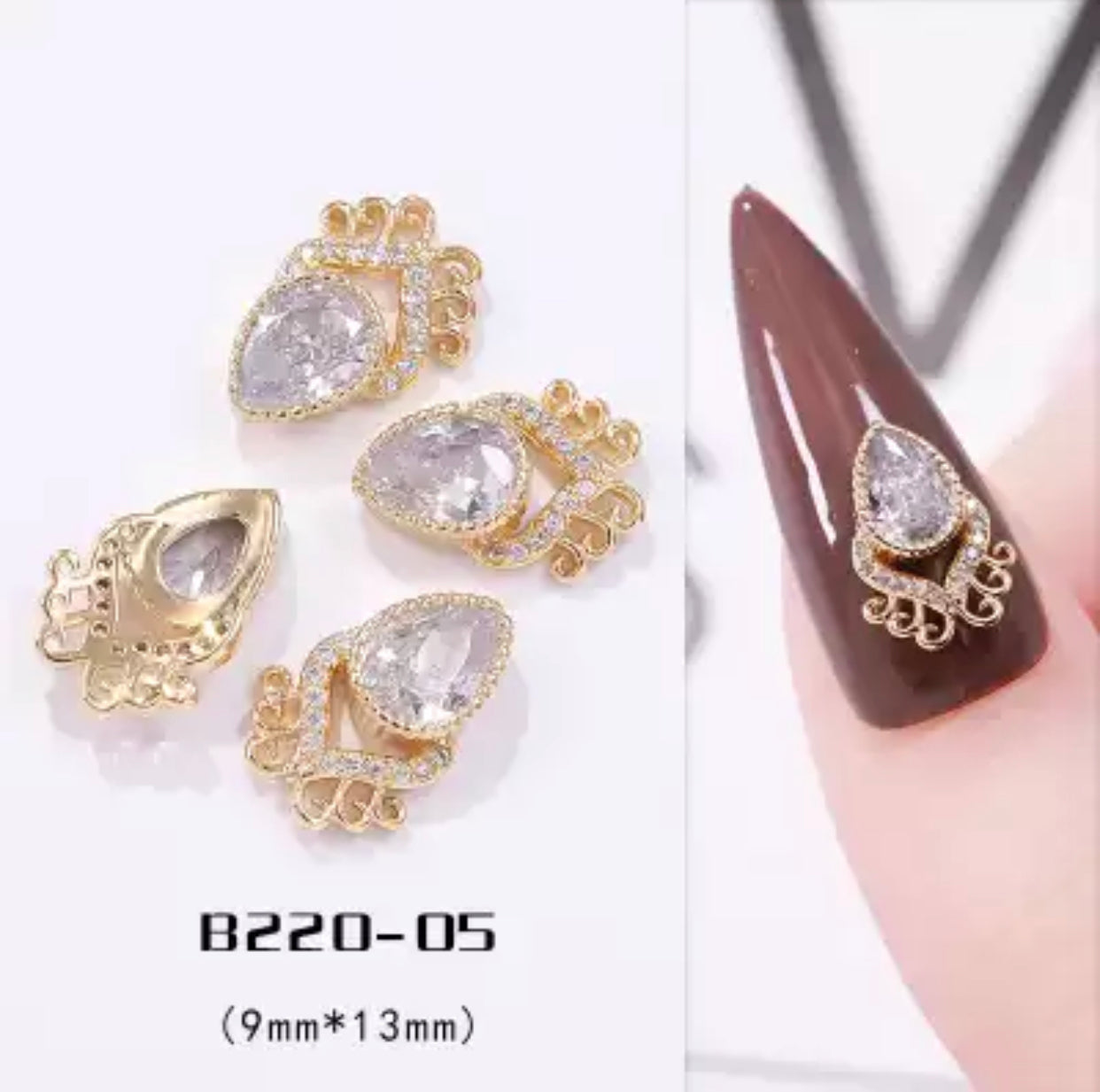 High Quality Zircon Diamond Ring Nail Charm