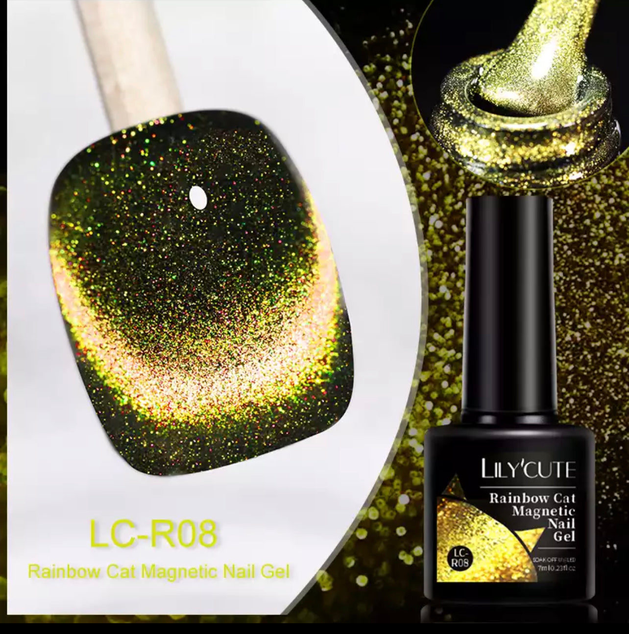 Rainbow Cats Eye Magnetic Gel Polish