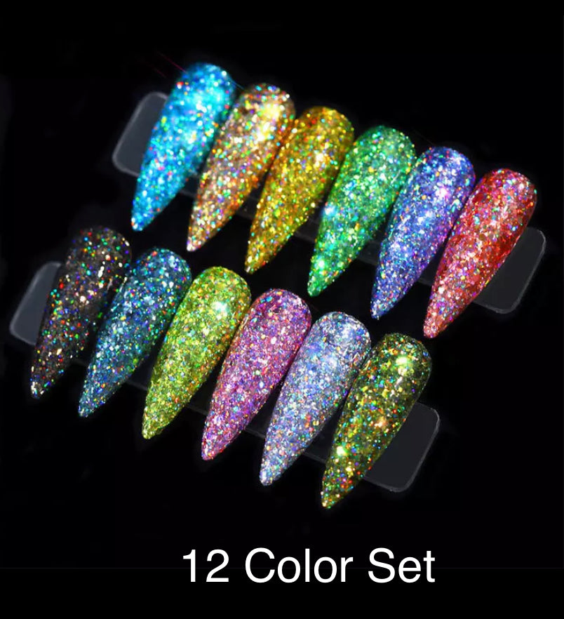 12/piece Set Holographic Glitter Flakes