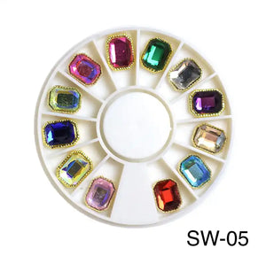 12pc Box Fancy Rhinestone Nail Gems