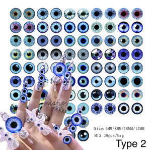 3D Evil Eye Mixed Nail Charms