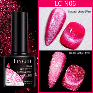 Neon Reflective Cats Eye Magnetic Gel Polish