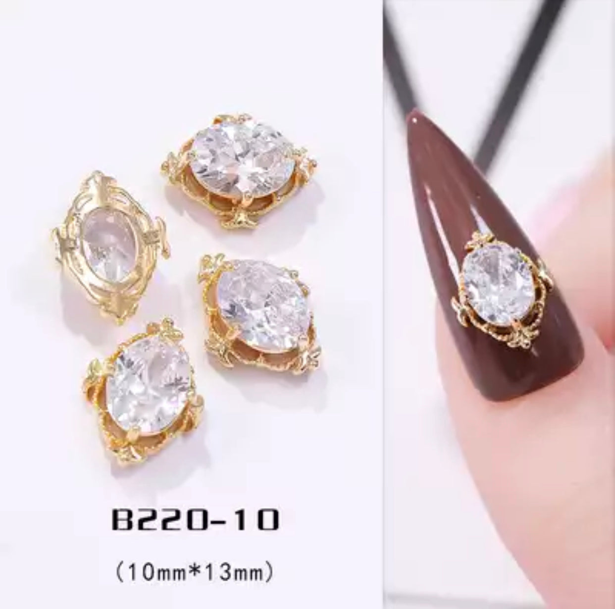 High Quality Zircon Diamond Ring Nail Charm