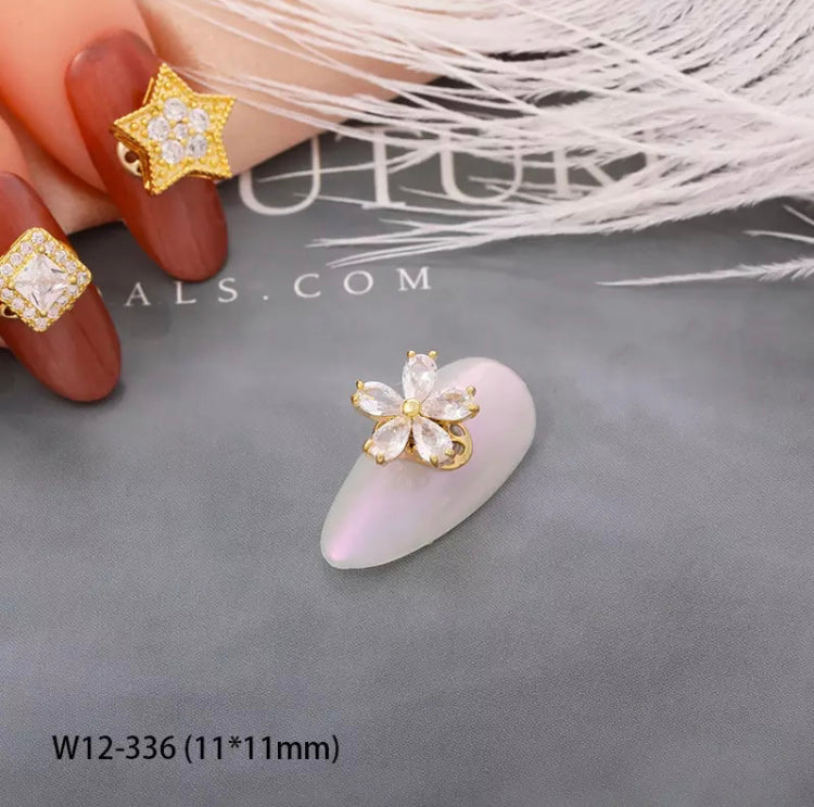 Luxury Spinning Gold plated Nail Charms