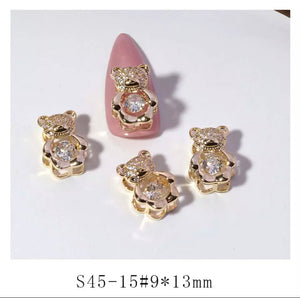 Heart Beating Bear Nail Jewelry