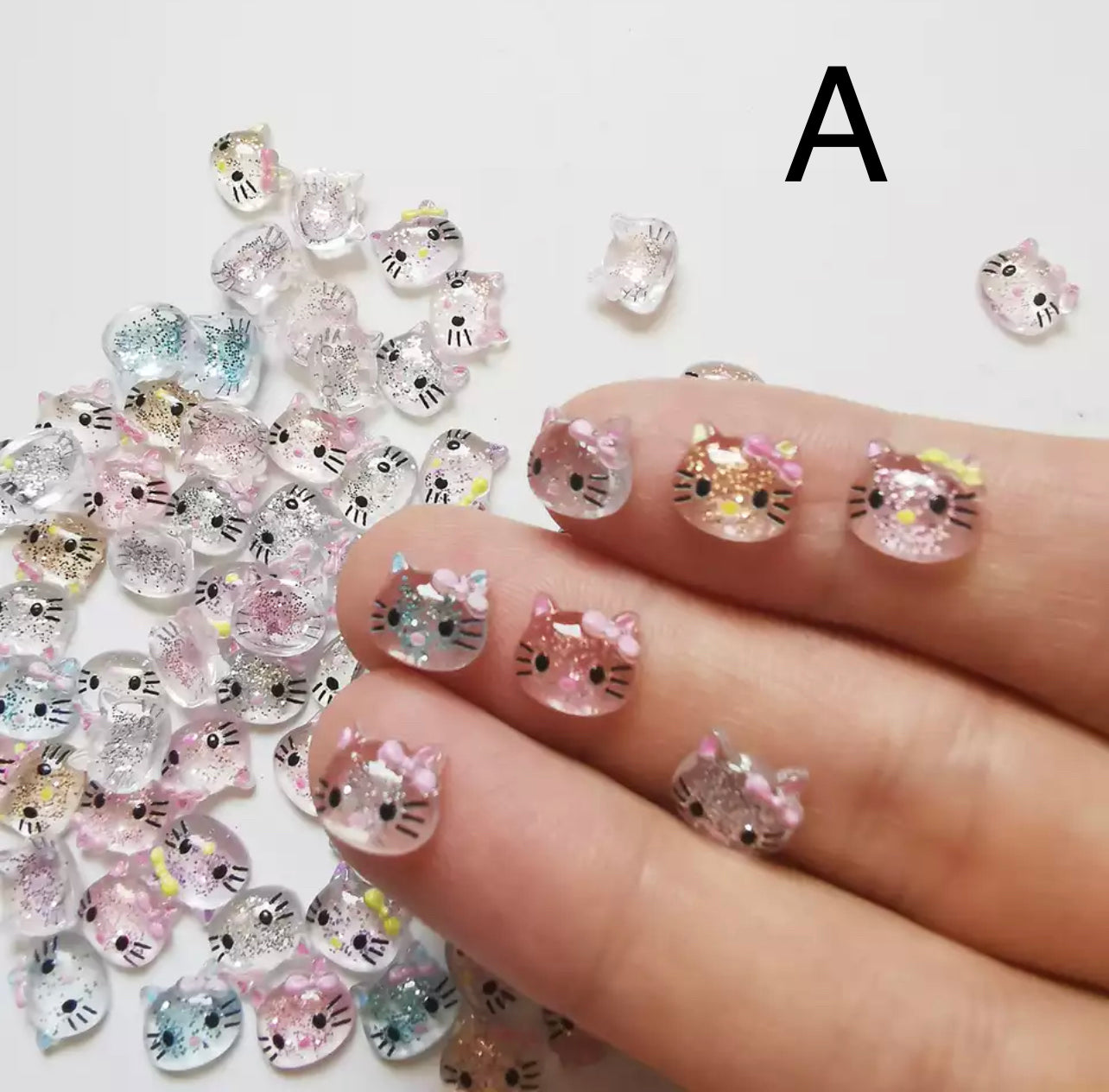 Mini Shiny Kitty Candy Resin Nail Charms