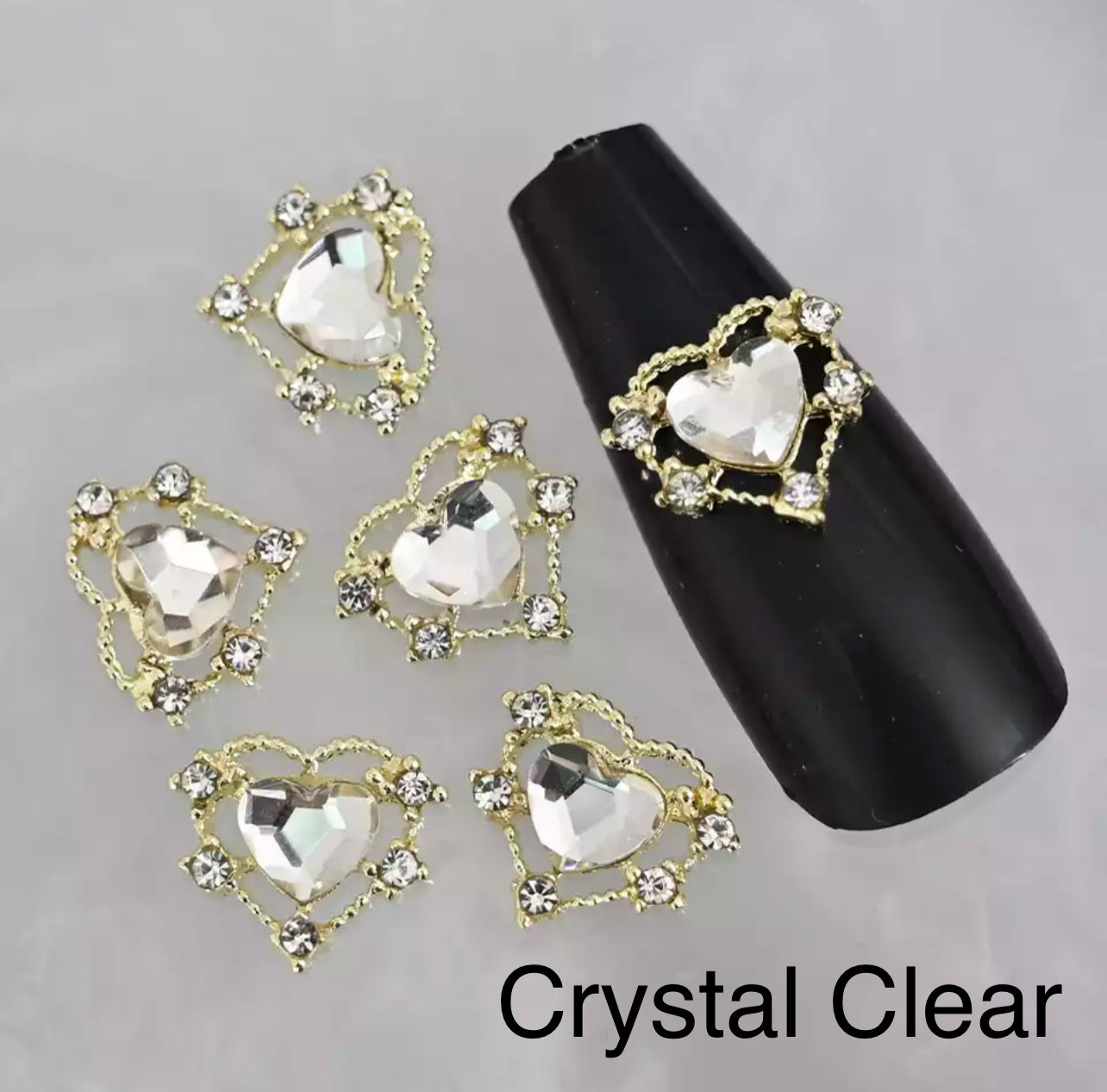 3D Crystal Heart Charms