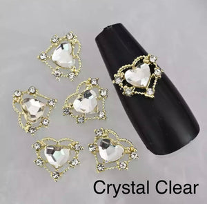 3D Crystal Heart Charms