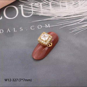 Luxury Spinning Gold plated Nail Charms