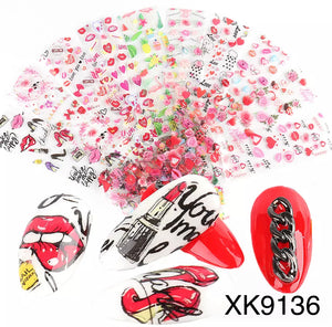 Lips & Flower Nail Stickers