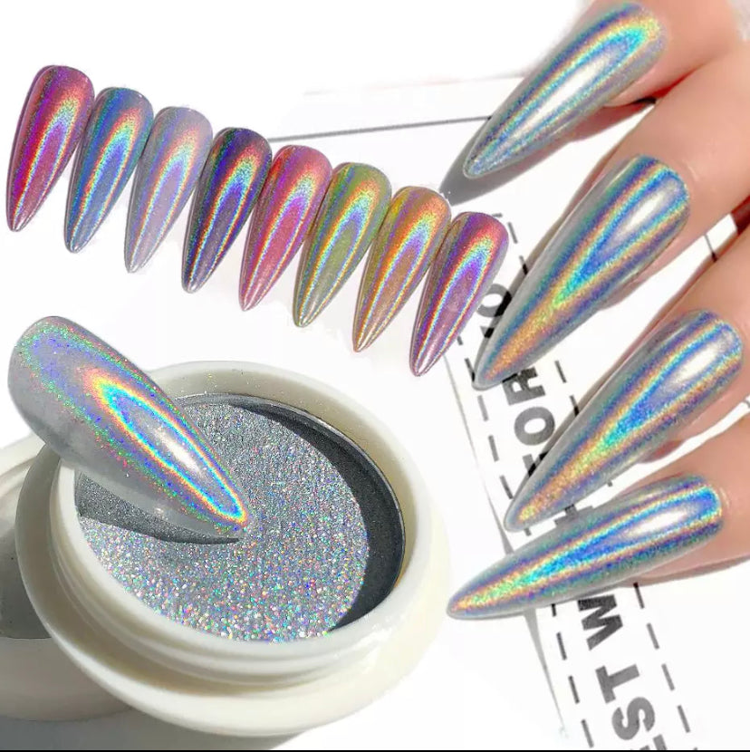 Holographic Silver Chrome Laser Dust