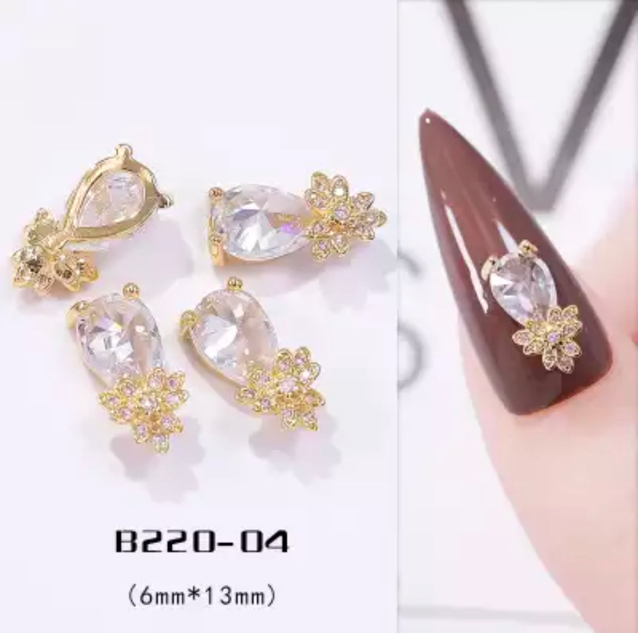 High Quality Zircon Diamond Ring Nail Charm