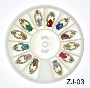 12pc Box Fancy Rhinestone Nail Gems