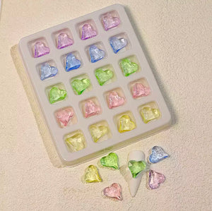 Glass Heart Rhinestones