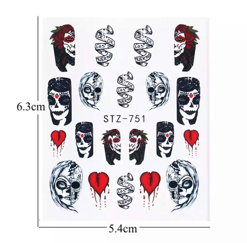 Dark Skull Nail Stickers