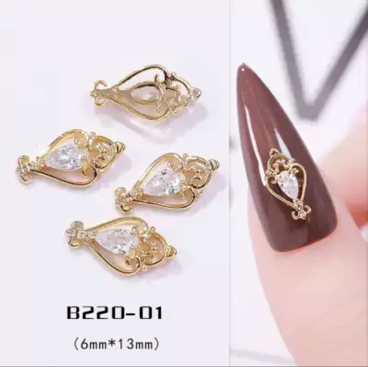 High Quality Zircon Diamond Ring Nail Charm