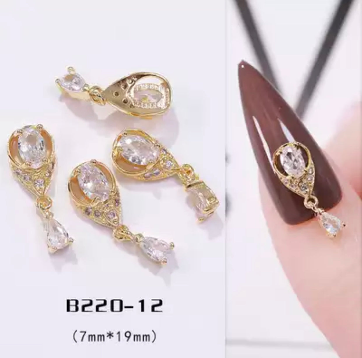 High Quality Zircon Diamond Ring Nail Charm