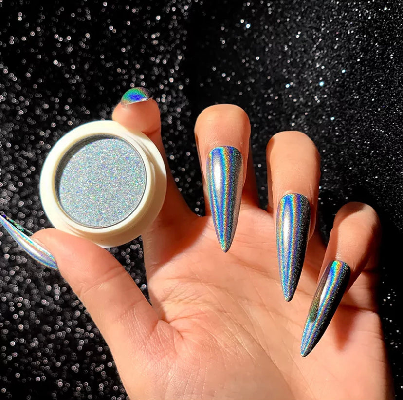 Holographic Silver Chrome Laser Dust