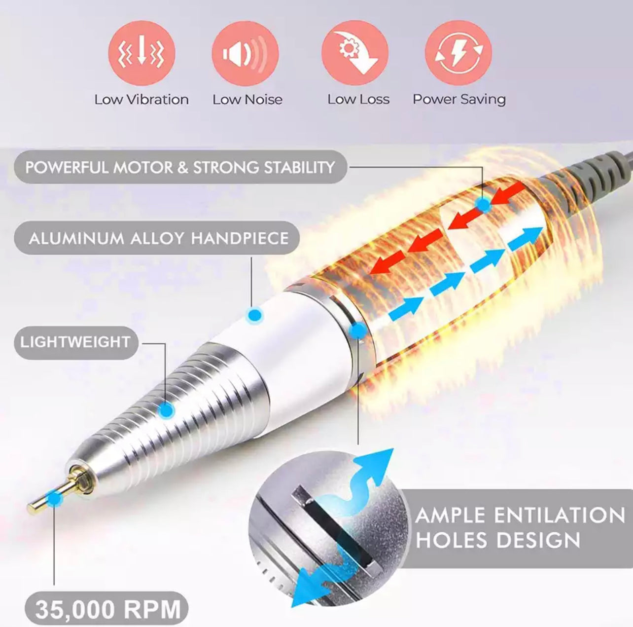 Rechargeable Nail Drill