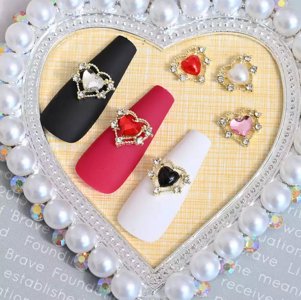 3D Crystal Heart Charms