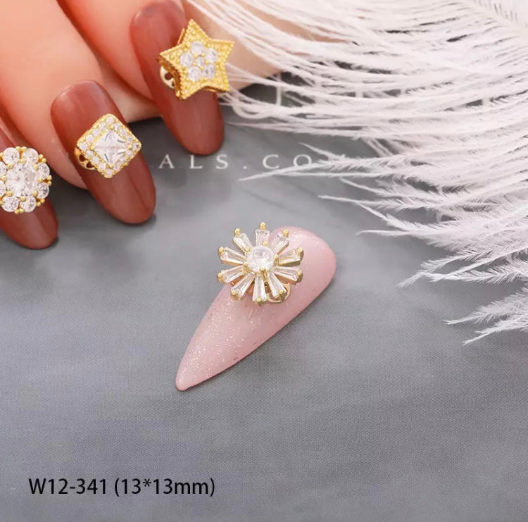 Luxury Spinning Gold plated Nail Charms