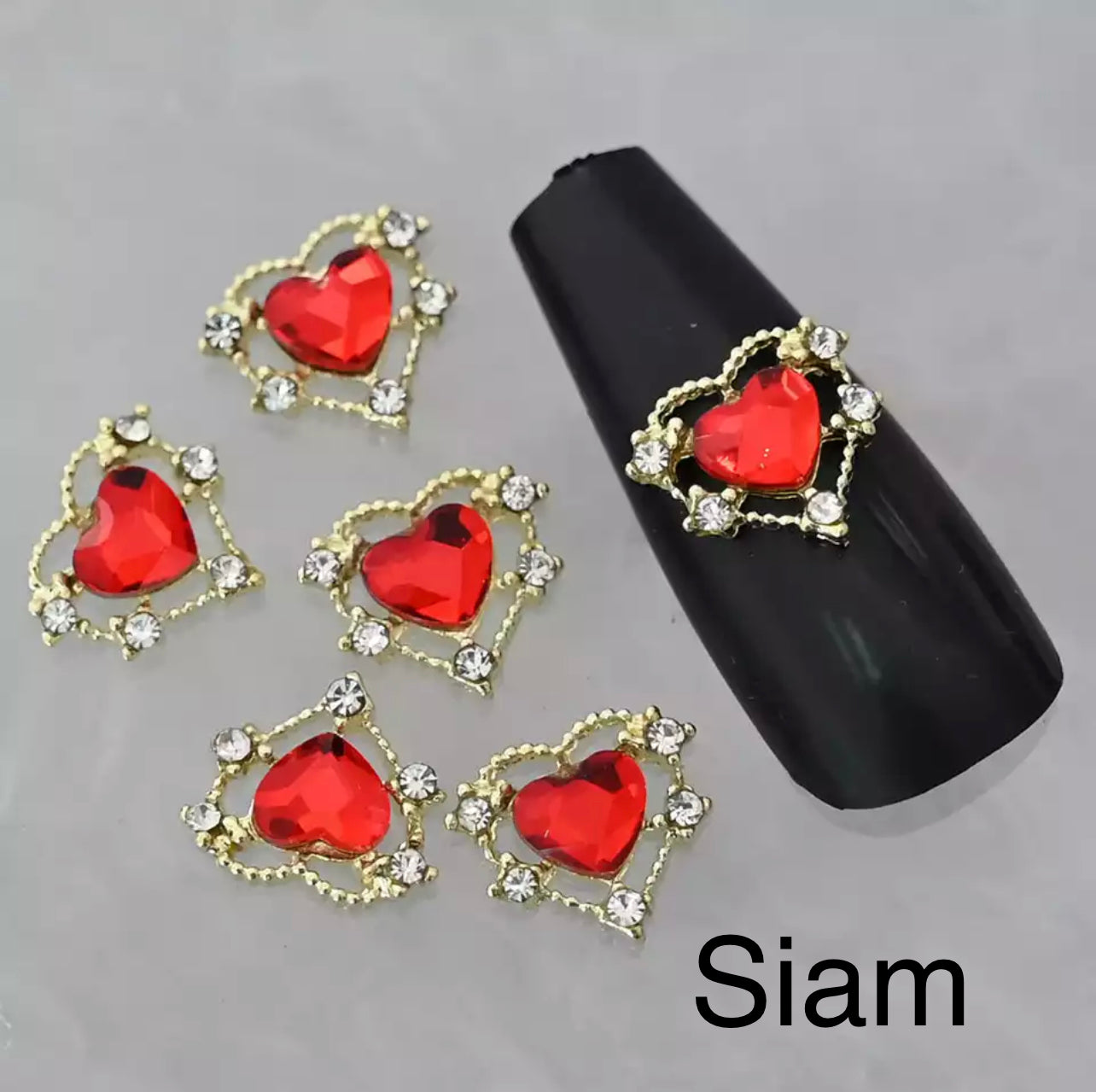 3D Crystal Heart Charms