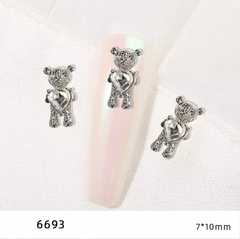 3D Crystal Heart Bears