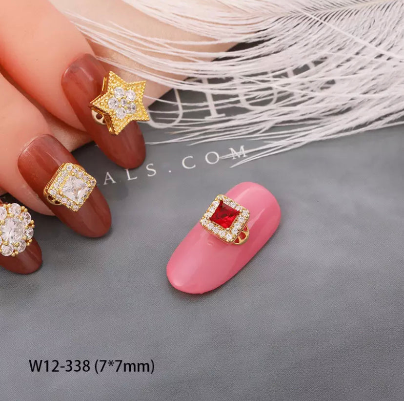 Luxury Spinning Gold plated Nail Charms