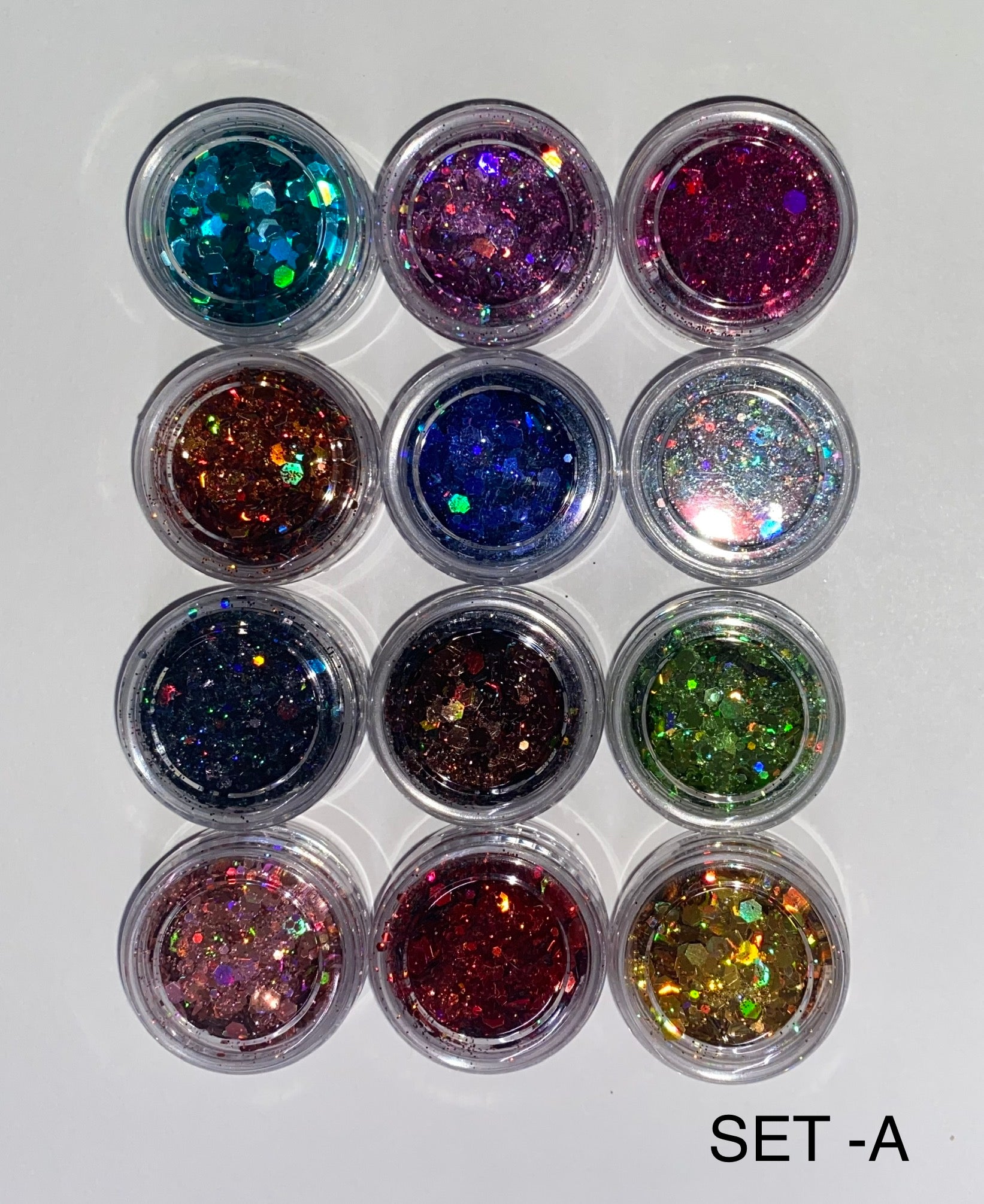 12 pc Sets Chunky Glitter