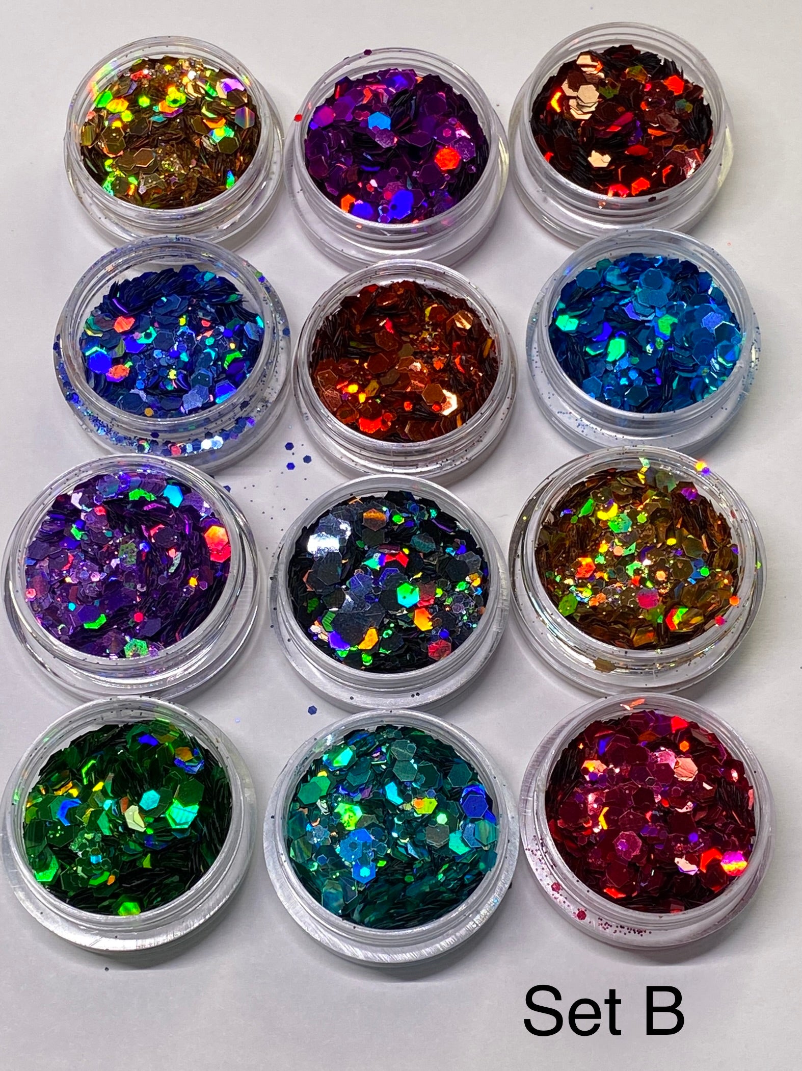 12 pc Sets Chunky Glitter