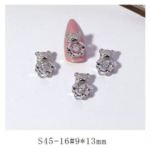 Heart Beating Bear Nail Jewelry