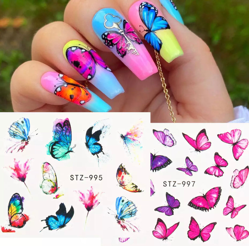 Butterflies Water Color Stickers