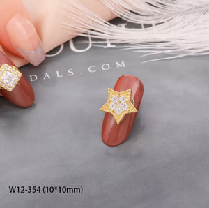 Luxury Spinning Gold plated Nail Charms