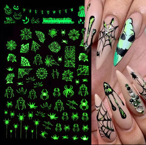 Luminous 3D Halloween Nail Stickers