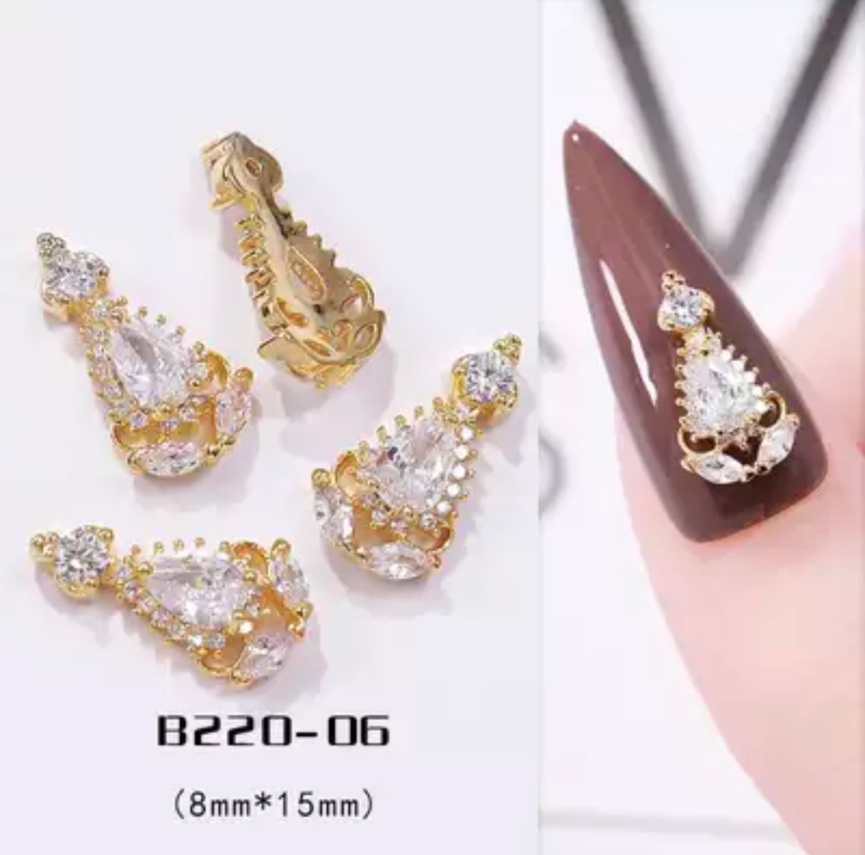 High Quality Zircon Diamond Ring Nail Charm