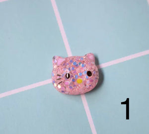 Cute Bear Star Cat Resin Nail Charms