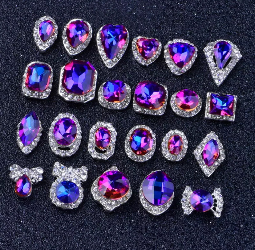 Rainbow Crystal 3D Diamond Nail Gems