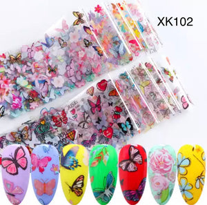 Butterfly & Flowers Nail Transfer Foil