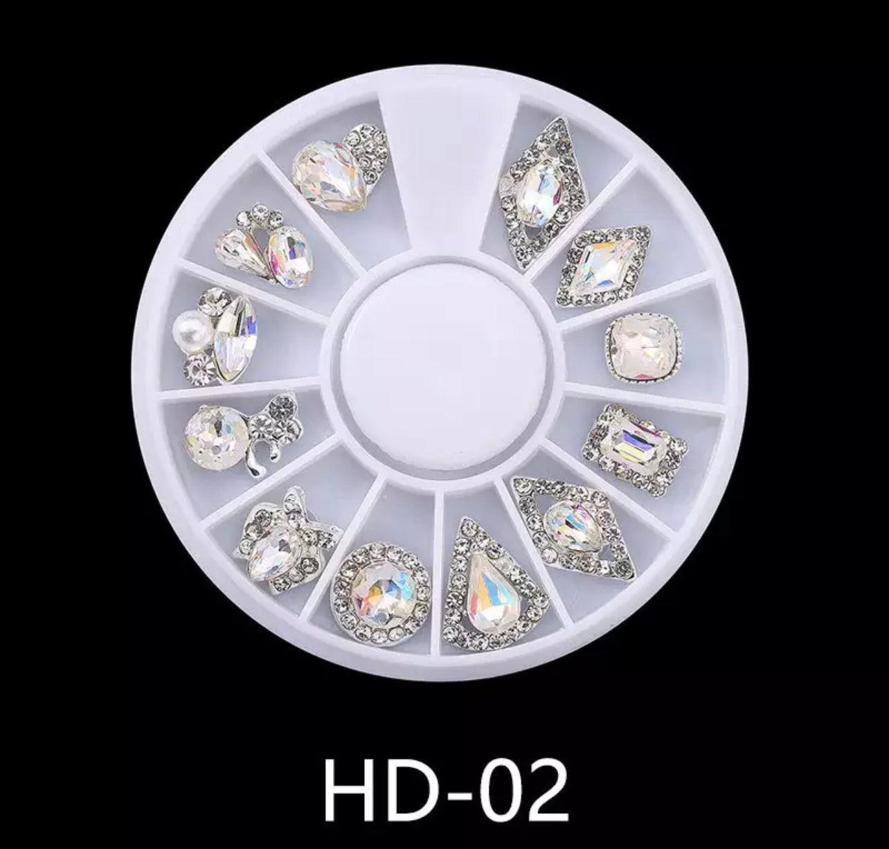 12pc Box Fancy Rhinestone Nail Gems