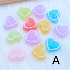 Candy Heart Resin Nail Charm