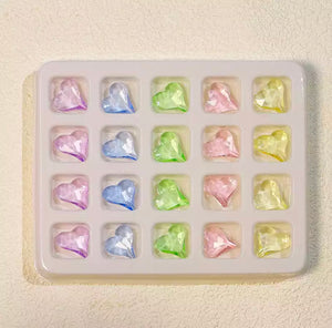 Glass Heart Rhinestones