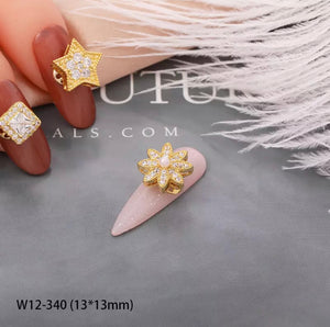 Luxury Spinning Gold plated Nail Charms