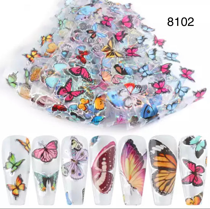 Butterfly & Flowers Nail Transfer Foil