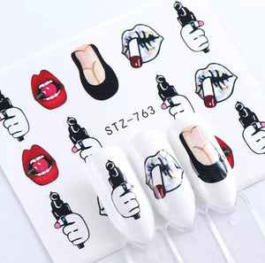 Cool Girl Nail Art Water Slide Stickers