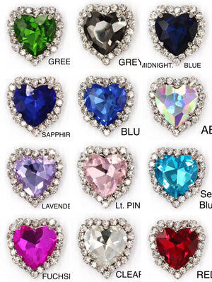 Big Crystal Heart Charms