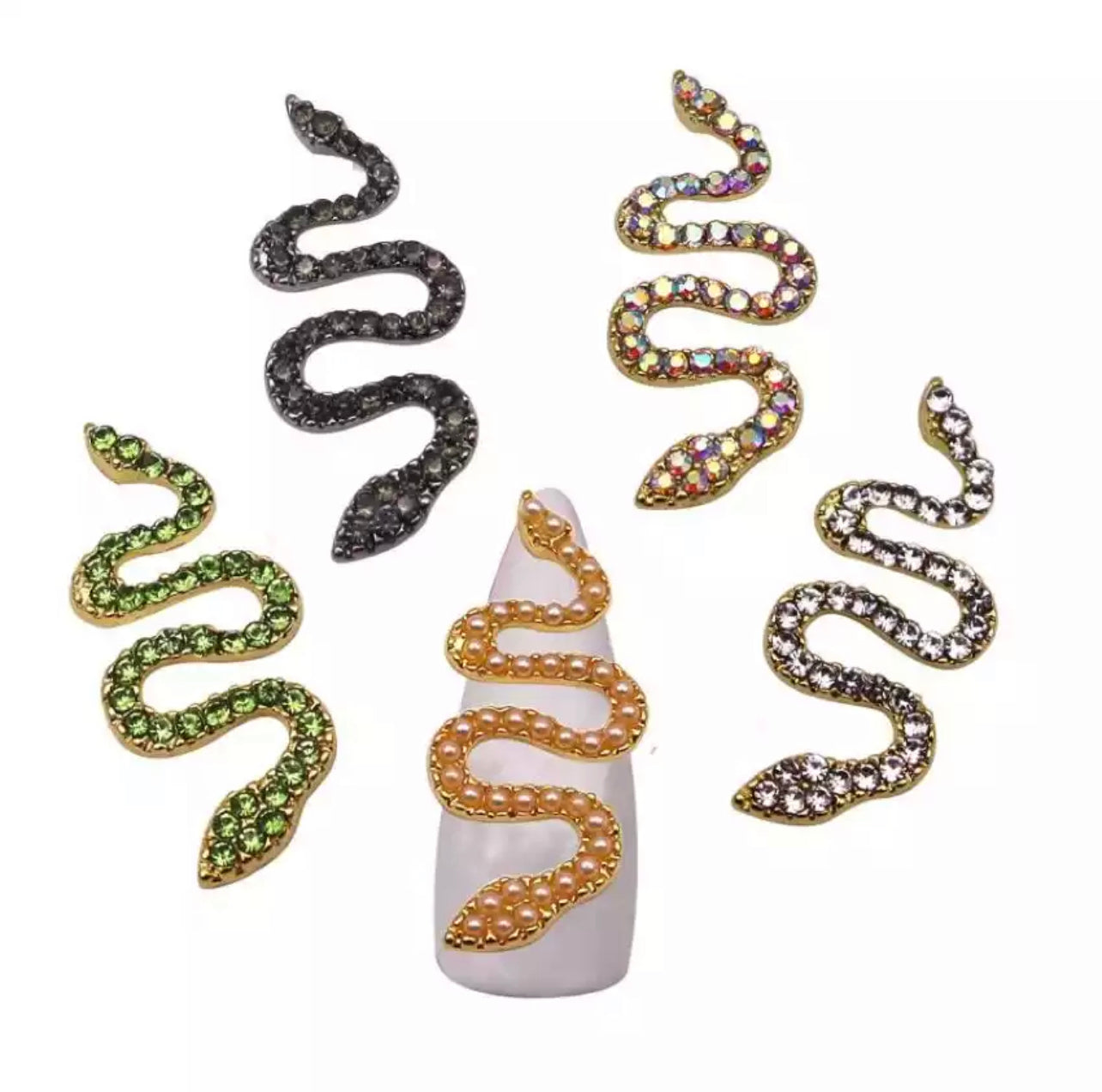 3-D Snake Nail Gems